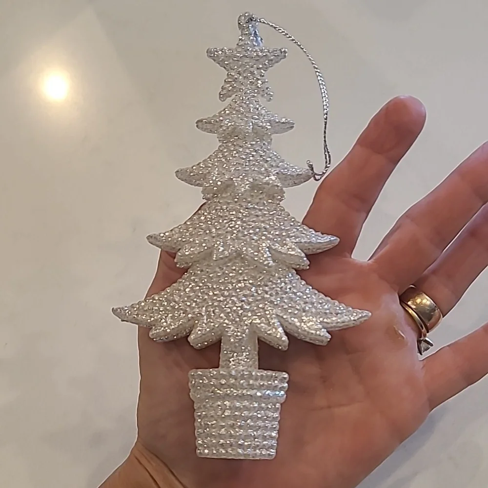 Gorgeous Silver Sparkle Tree Ornament